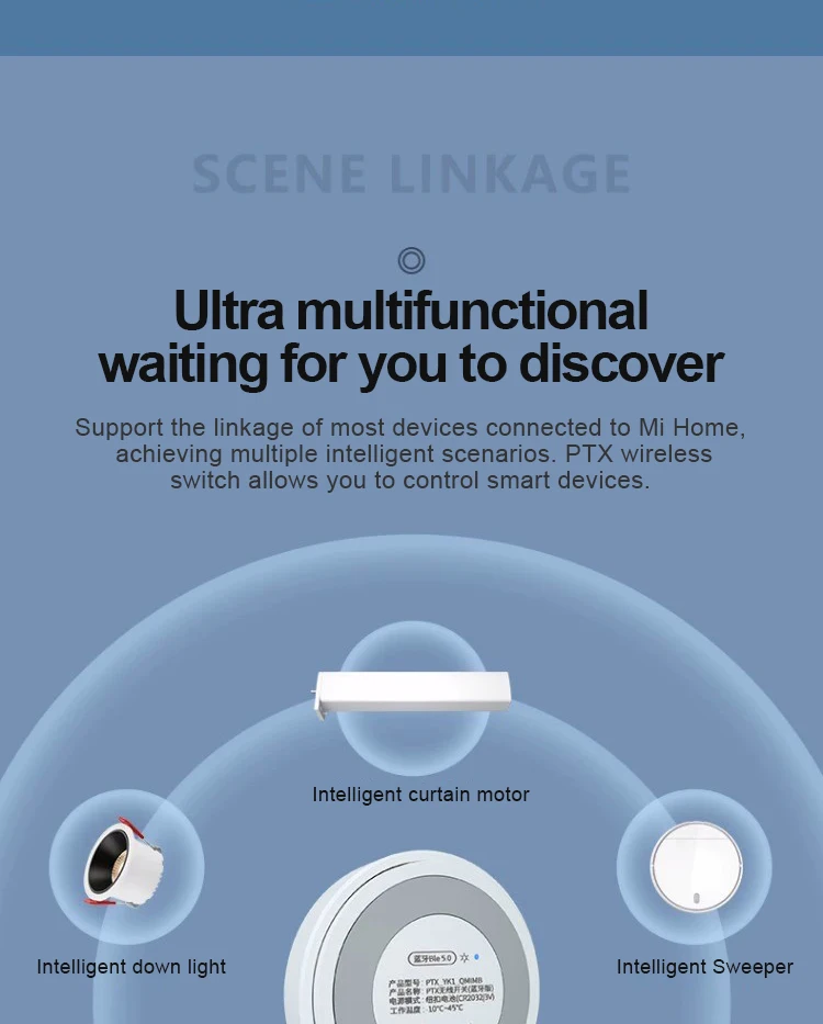 PTX Smart Wireless Mini Switch Key Bluetooth Connection Remote Button Home Secur