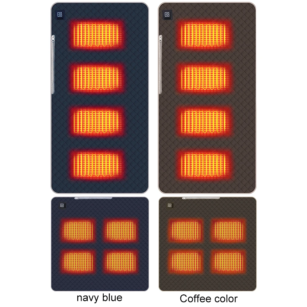 Electric Heating Blanket 4 Heated Areas Camping Chair Mat 3 Adjustable Temperature
