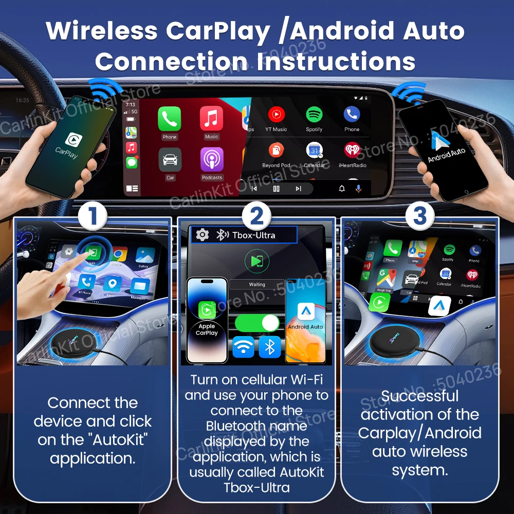 CarlinKit CarPlay Ai Box Android 15 Ultra2 SM6350 8GB+128GB Smart