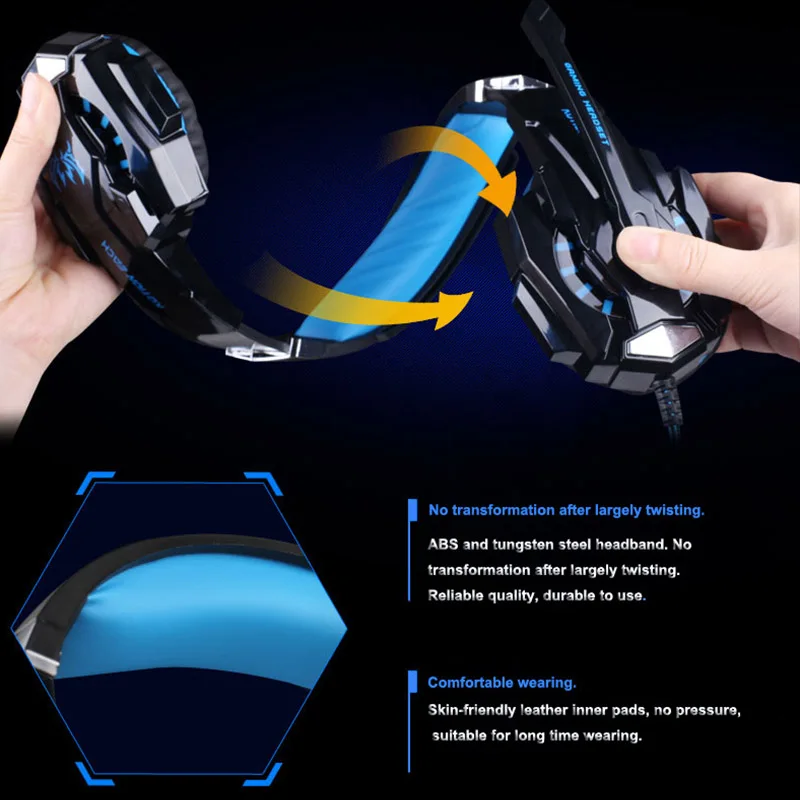 G9000 Wired Gaming Headphones Stereo Game Headset With Mic Noise Cancelling Over Ear Headphones PC Computer Laptop Earphones