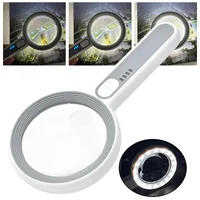 Rechargeable 12X Portable Magnifying Glass with LED Light for Seniors Reading Jewelry Craft Coin Stamp Inspection Repair 2