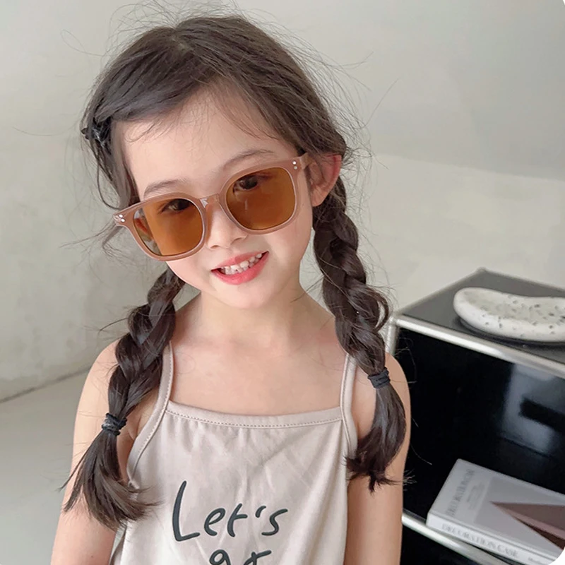 Children Vintage Square UV400 Sun Outdoor Cute Girl Boy Fashion Glasses Protection Classic Kids Sunglasses_voghion.com