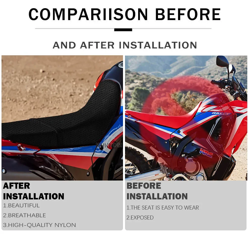 CRF 300L RALLY Nylon 3D Mesh Fabric Saddle Cushion Seat Cover for Honda CRF300L Rally