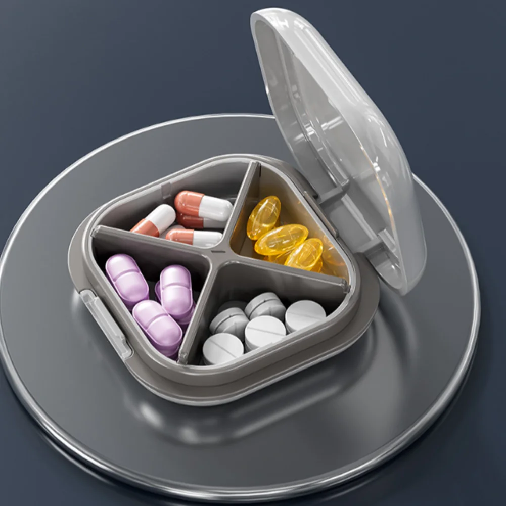 4 Grid Pill Case Portable Medicine Box Moisture-proof Pill Storage Box Multi-Function Small Pill Organizer for Outdoor Travel 5