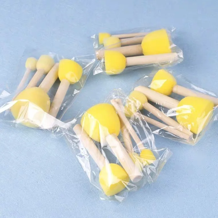 20pcs Round Sponges Brush Set Stencil Sponge Brushes Diy Painting