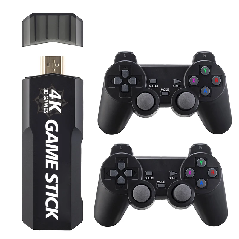 Ampown-Consolas de Videogames, GD 10, Game Stick, HD, 128G, 30000 + Jogos, Wireles, Gamepads, Suporta PSP, PS1, N64, GB, A, GBC