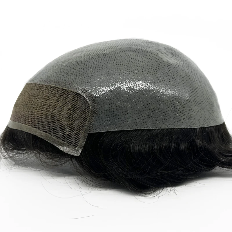 Great Quality Front Swiss Lace Men Toupee Europe Men Wig Natural Human Hair Replacement System Male Hair Prosthesis Hair Piece