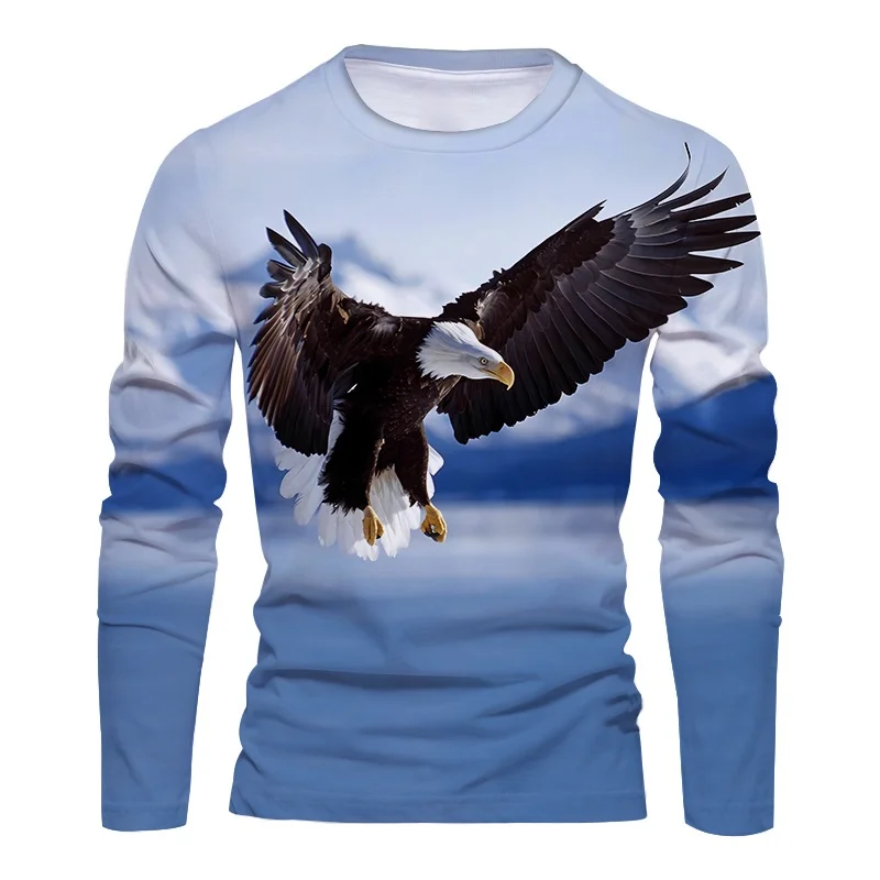 Retro Long Sleeved 3D Print Oversized T Shirt