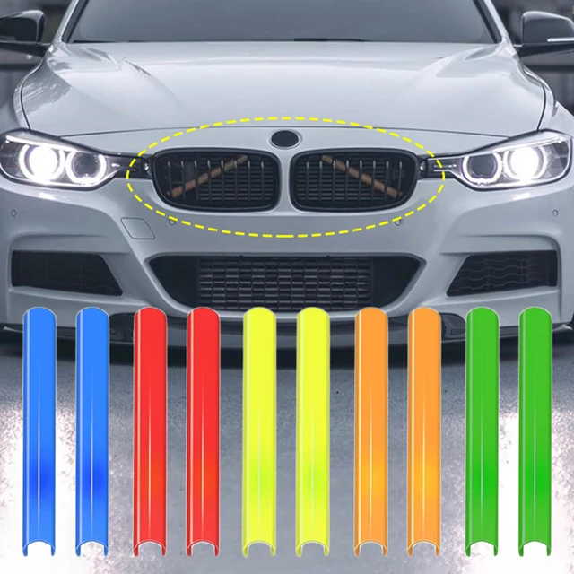 2Pcs Sport Stil Kühlergrill Trim Streifen Streifen Abdeckung Rahmen Auto  Dekorationen Aufkleber Für BMW E60 F52