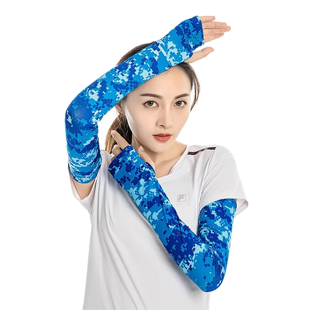 Golf Game Arm Sleeves UV Protection Running Cycling Outdoor Sport Half Finger Sleeves Sunscreen Arm Cool Ice Silk Arm Cover Cuff 5