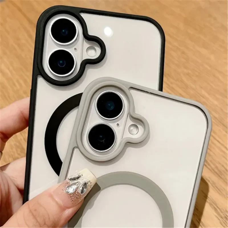 Clear Magnetic Wireless Charging Case with Fashionable Acrylic Design
