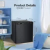 1.1 Cu.ft Mini Freezer, Small Upright Freezer with Removable Shelves, Adjustable Thermostat,Reversible Door Hinge, Quiet Compact 3