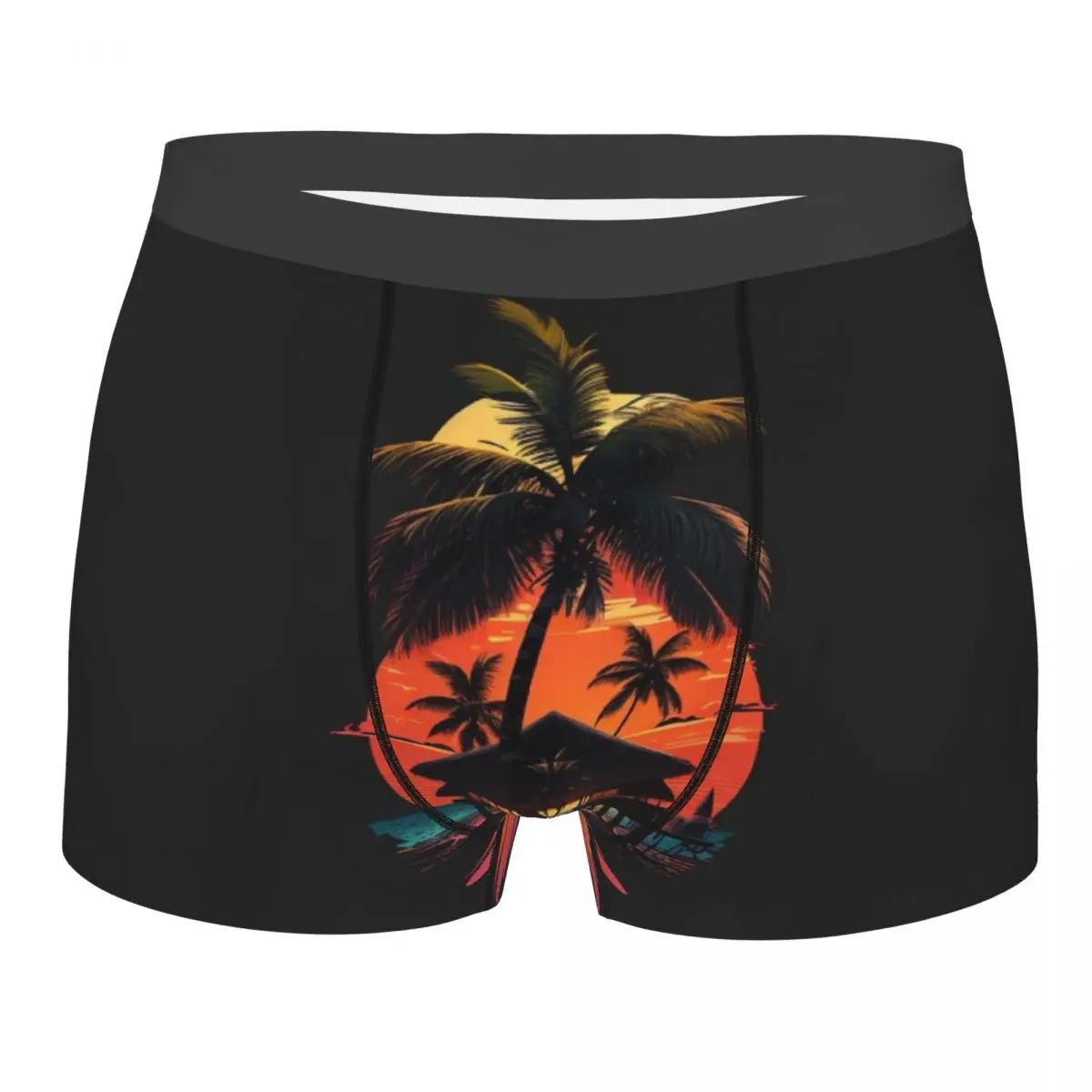 Retro Comics Pattern With Palm Tree Hand Roller Man'scosy Boxer Briefs,3D printing Underwear, Highly Breathable Top Quality rock climbing equipment design pattern men boxer briefs underwear rock climbing highly breathable top quality birthday gifts