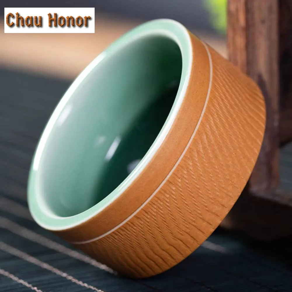 100ML Longquan Celadon Teacup Handmade Knife Jumping Ceramic Master Cup Vintage Water Jug Chazhan Tea Household Tableware Gifts
