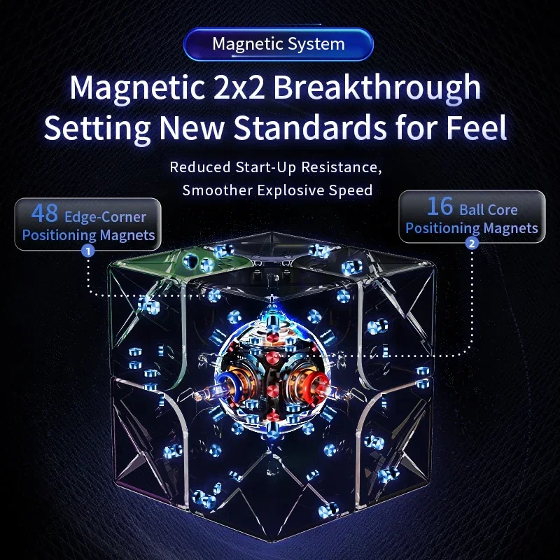 NEW MoYu Limited edition Smart 2x2 Cube Weipo V5 AI Gyroscope Charging version UV 2X2 Magnetic Magic Speed Cube Puzzle 6