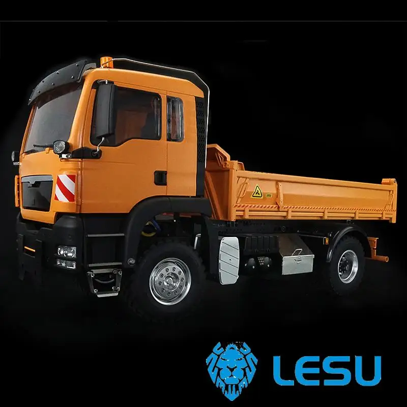 Lesu 1/14 Metal 4*4 Chassis Tgs Cilindro Idraulico Dumper Truck Light Sound Outdoor Rc Heavy Machine Toys