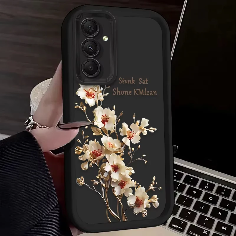 Elegant White and Pink Floral Phone Case Cover