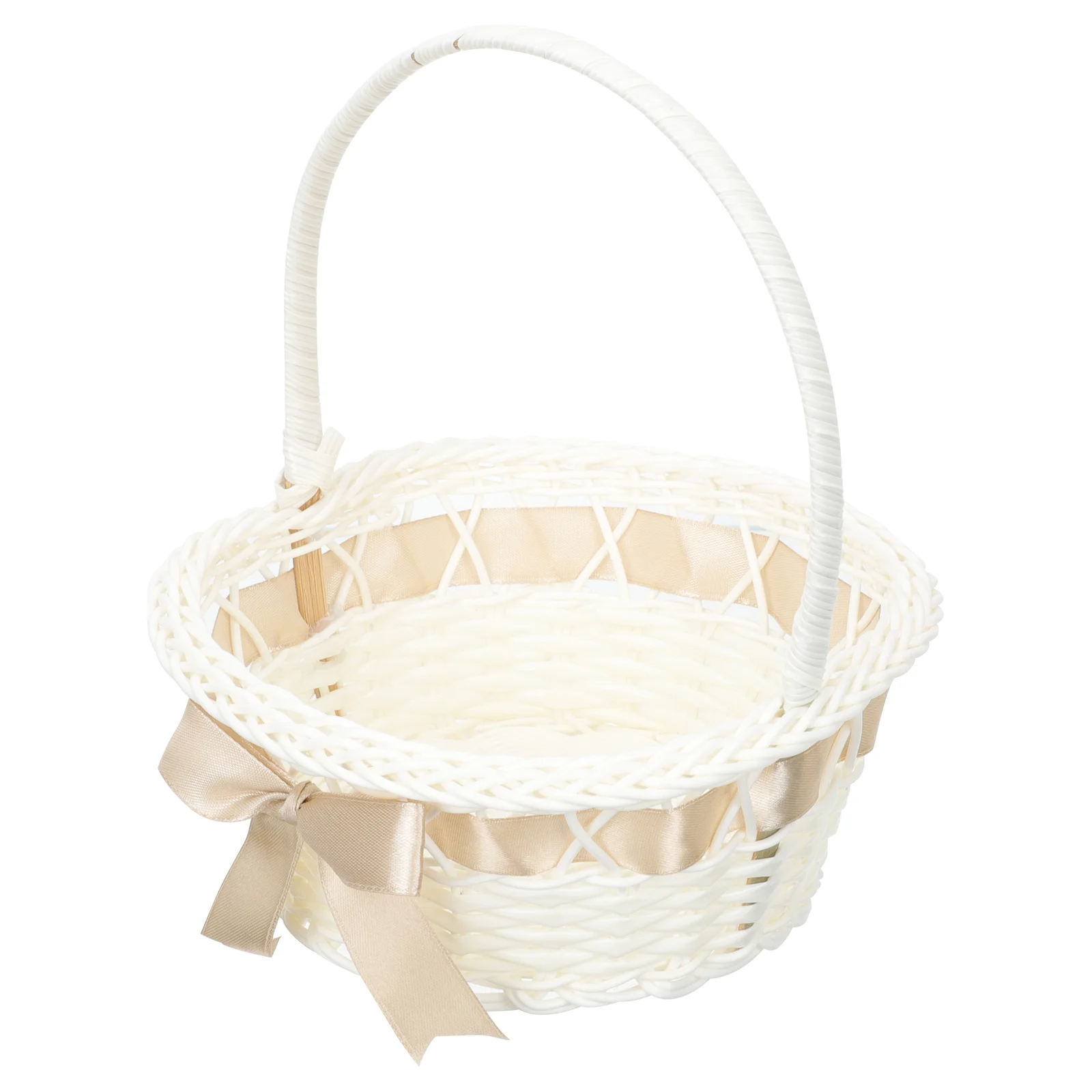 Basket Flower Girl Baskets Wedding Woven Wicker Handle Rattan Easter Weddings Storage Rustic Candy White Picnic Willow 3
