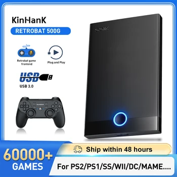 Super Console Retrobat Gaming HDD 60000 + emulatori di videogiochi retrò per PS2/PS1/PSP/DC/SS/MAME Plug and Play per PC Kid Gift