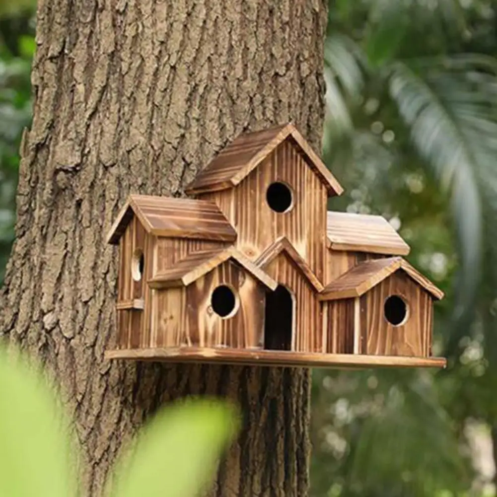 Bird Houses For Outside 5 Hole Bird House Room For 5 Families Bluebird Finch Hanging Birdhouse bird house bird nest outdoor bird breeding loft