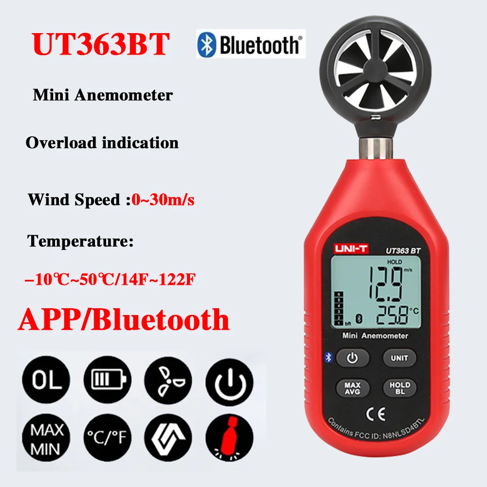 UNI-T UT363/BT Anemometer UT383/BT Illuminometer Light Meter UT353/BT Sound Meter UT333/BT Temperature Humidity temperature humidity meter air thermohygrometer