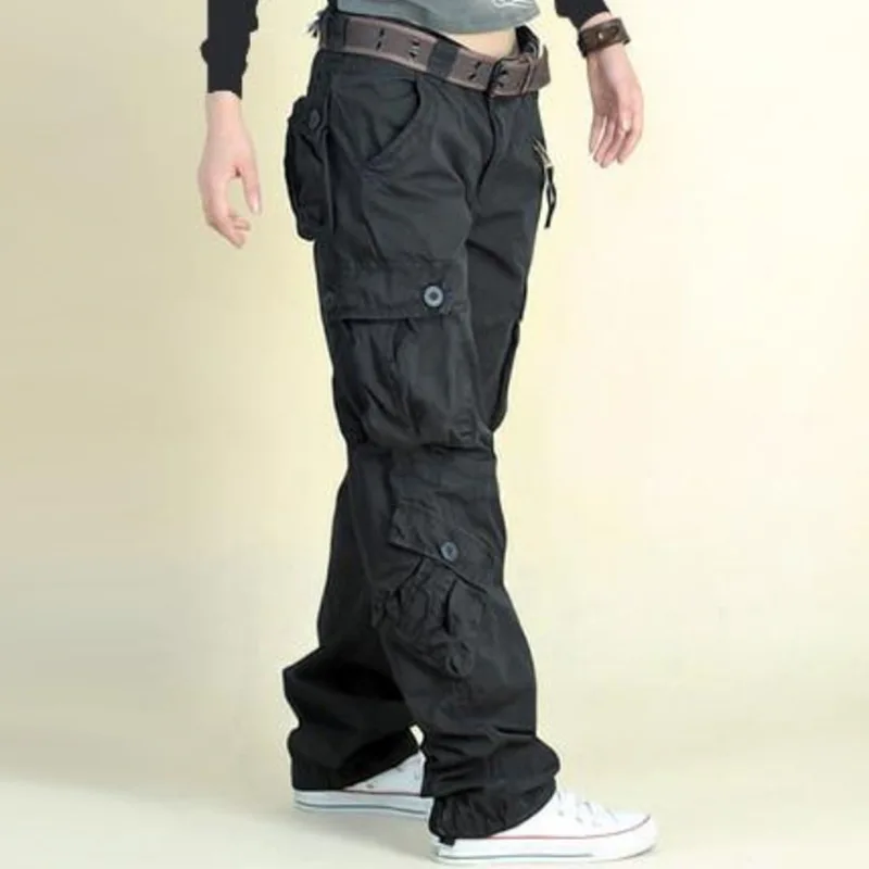 Womens Baggy Cargo Pants Multi Pockets Loose Straight Sports Casual Workwear Trousers Female Plus Size Tactical Pants casual pants
