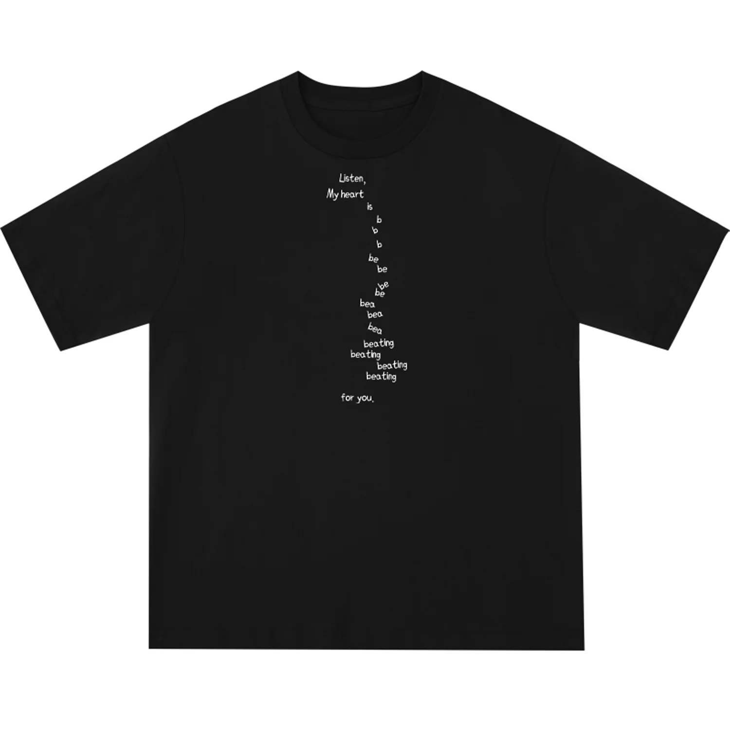 [XNF Official Store]260 Of Grams Heavy Cotton! Listen, My heart is beating Sports Printed Vintage T-shirt Men's Women's Top