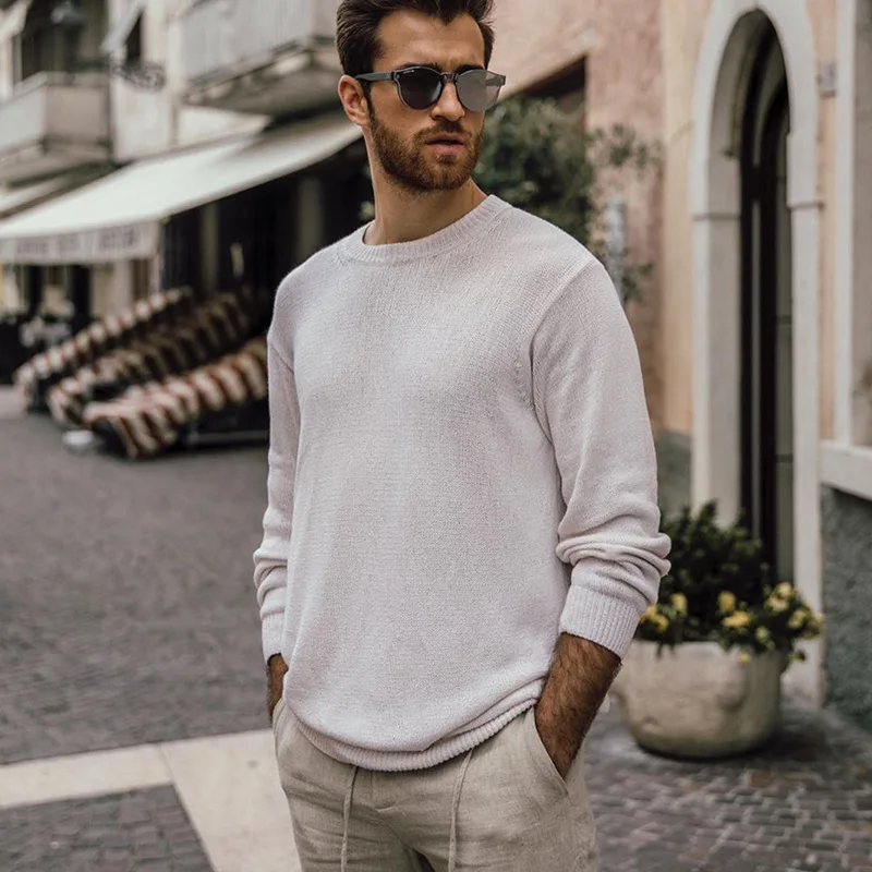 Men's Sweater Autumn And Winter Look At Europe And The United States Simple Pullover Fashion Casual Large Size Sweater