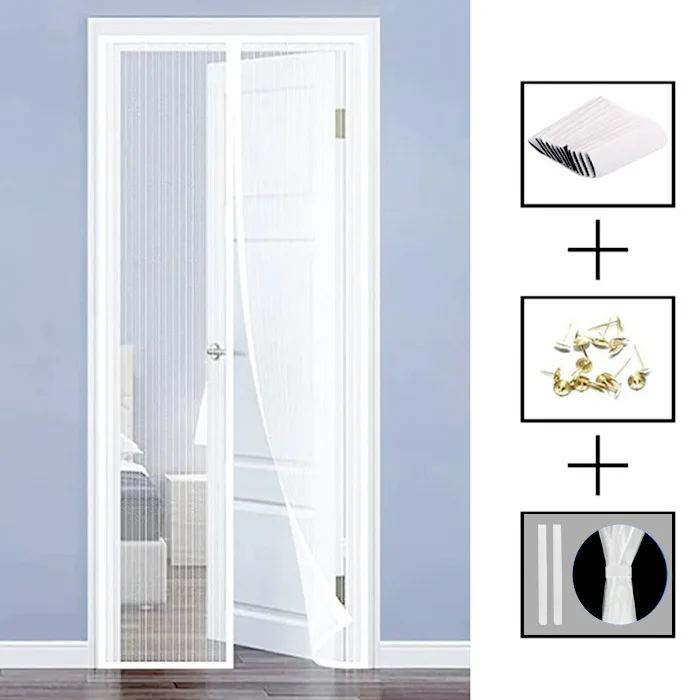 Manyetik kapı sinekliği özel boyut cibinlik perde sinek böcek otomatik kapanış görünmez örgü mutfak kapalı oturma odası için