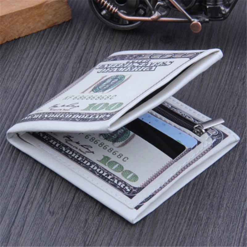 Men Money Canvas Wallets Credit ID Card Holder Bags Purses Currency Notes Pattern Insert Picture Cash Coin Dollars Euro Wallet - 3