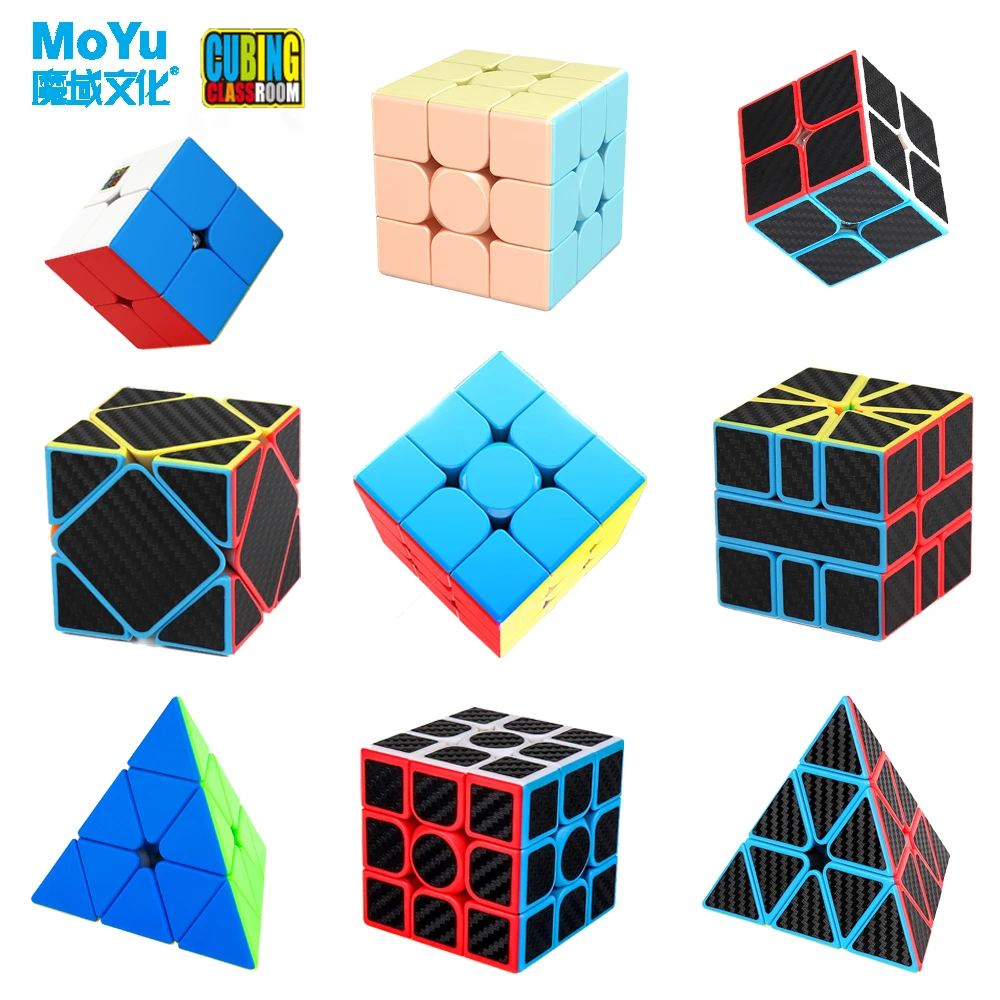 MoYu Meilong 3x3x3 Magic Cube 2x2 3x3 4x4 Professional Speed Cube Meilong Carbon Fibre Speed Puzzle Cubo Magico