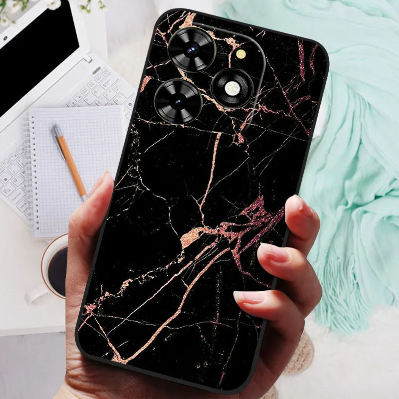 Black Silicone Bumper Case with Wolf and Lions Design - Soft TPU Cover