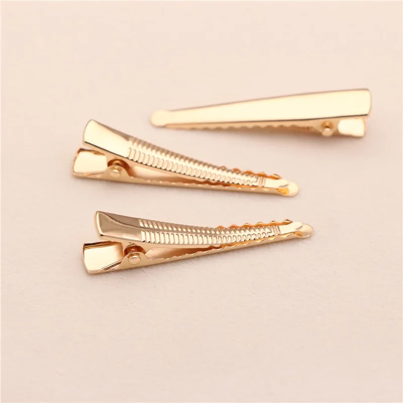 새로운 레인보우 공예 가게 10 개/몫 골드 고품질 악어 둥근 머리 클립 4.5cm