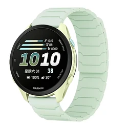 Magnetic Silicone Wristband Strap - 22mm/20mm, Compatible with Various Smartwatches - Garmin Active 6 5 (Pale mint green)