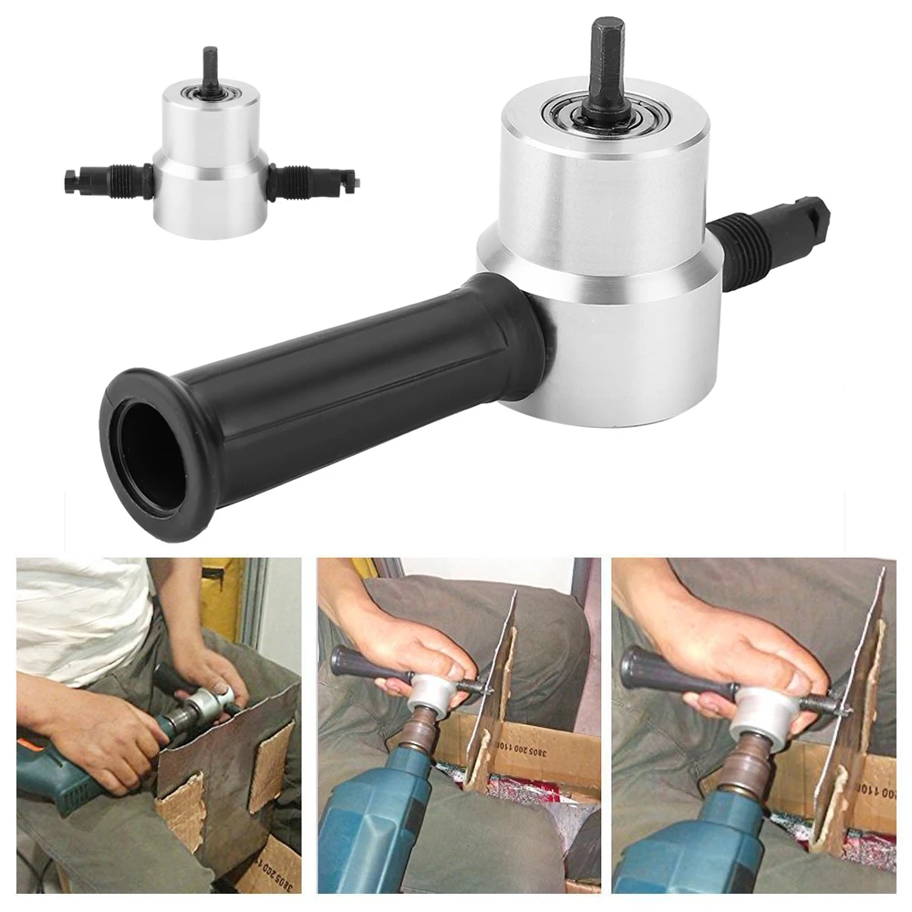 Metal Sheet Cutter Double Head Electric Power Drill Attachment Portable Nibbler Cutting Tool Metal Cutter Machines 5
