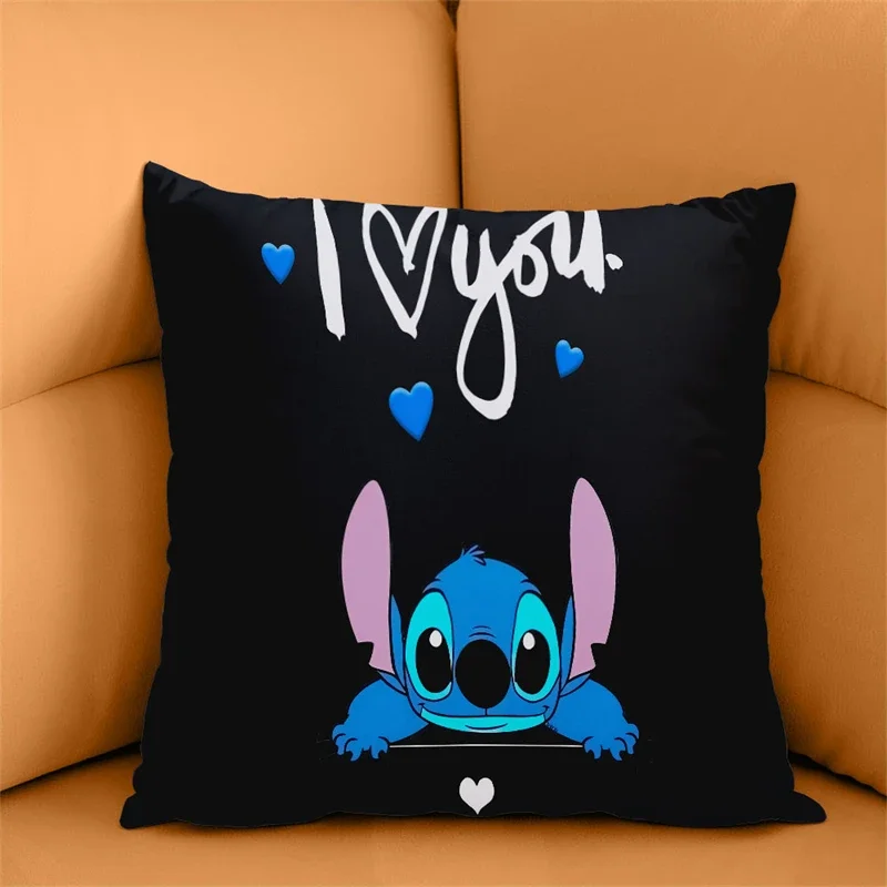 Cushion Cover Pillow Case Cover Disney Stitch Star Pillow Anime Secondary Peripheral Sofa Bed Head 45x45 cm