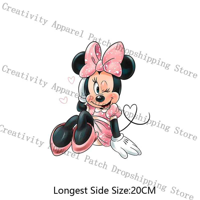 Disney Minnie Mouse A-Z 26 English Letters Iron-on Transfers for Clothing  Brand Patches for Clothes