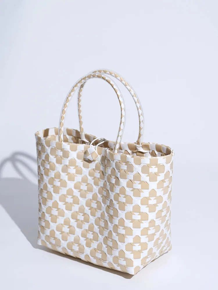 JNMC Design Sense Four Seasons Plum Blossom Handwoven Vegetable Basket Handheld Bag For Women