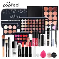 POPFEEL Complete Makeup Set - 24pcs -Warm Brown Tone Lip, Eye & Face Makeup, in Long-lasting Paste Form, Gift for Women & Girls 1