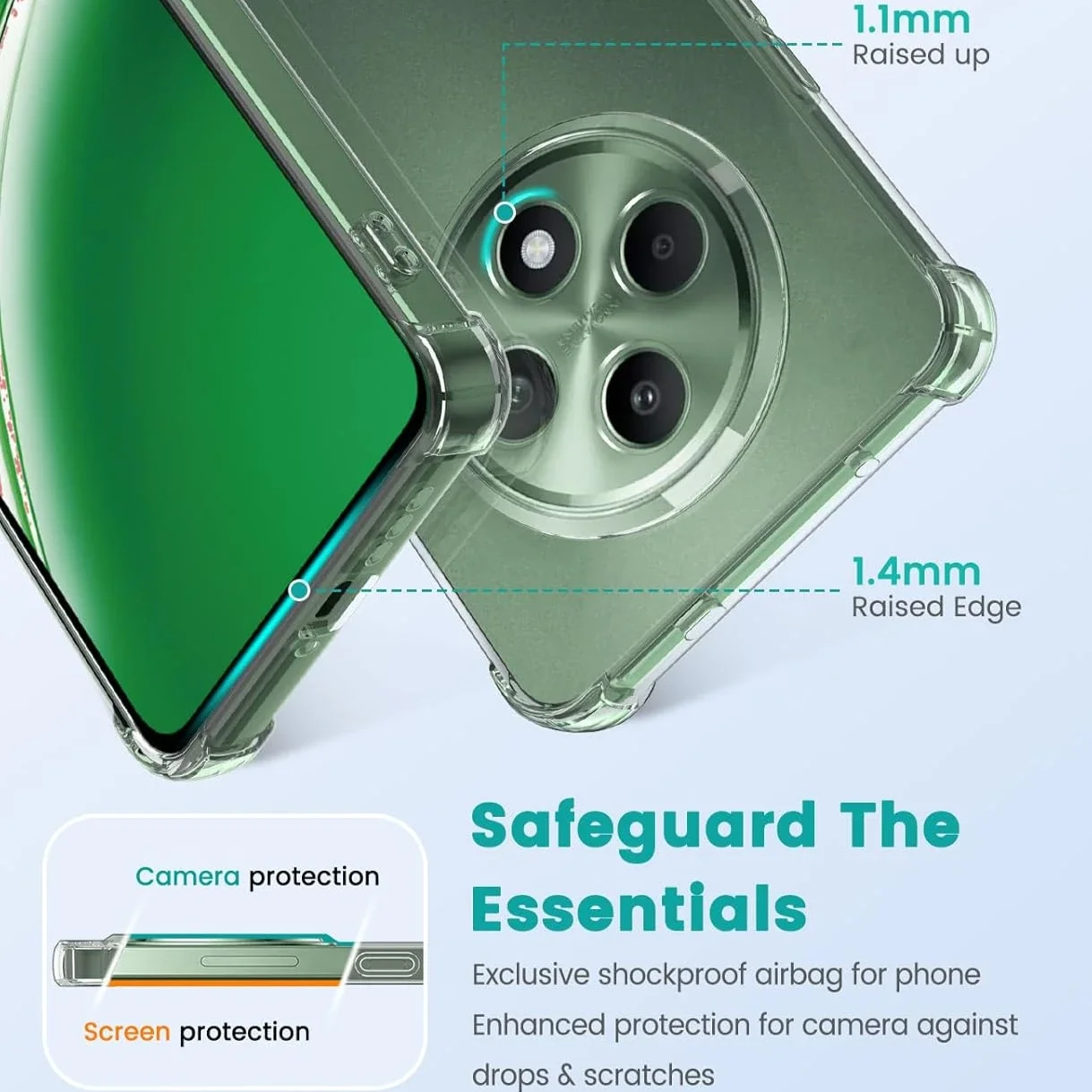 Shockproof Clear TPU Protective Case
