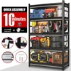 87" H Garage Shelving Heavy Duty Storage Shelves Adjustable 5 Tier Metal Shelves for Garage Warehouse Basement Industrial 1