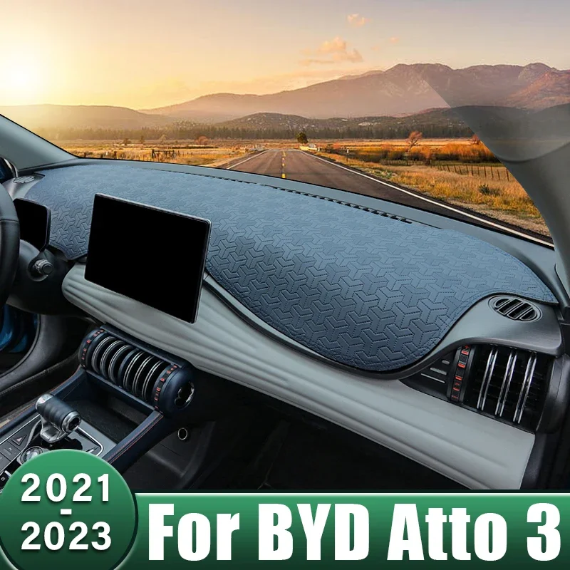 

Leather Car Dashboard Cover Avoid Light Pad Anti-UV Case Protective Accessories For BYD Atto 3 Yuan Plus EV 2021 2022 2023 Atto3