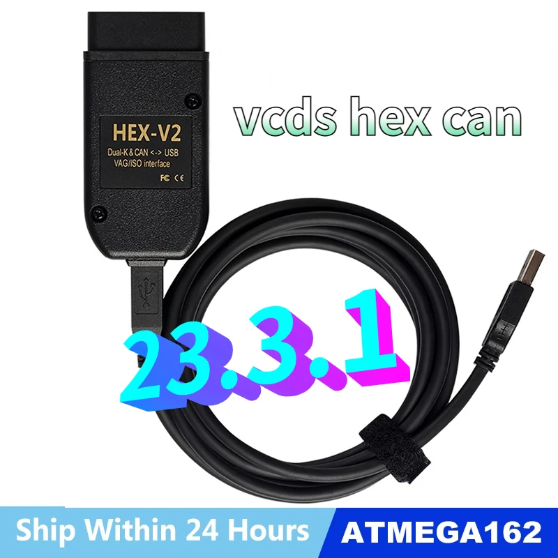 2022 Newest VAGCOM 22.3 Vag com 21.9 VCDS HexV2 HEX CAN Interface FOR VW  AUDI Skoda Seat VAG 21.9 Multi-language ATMEGA162