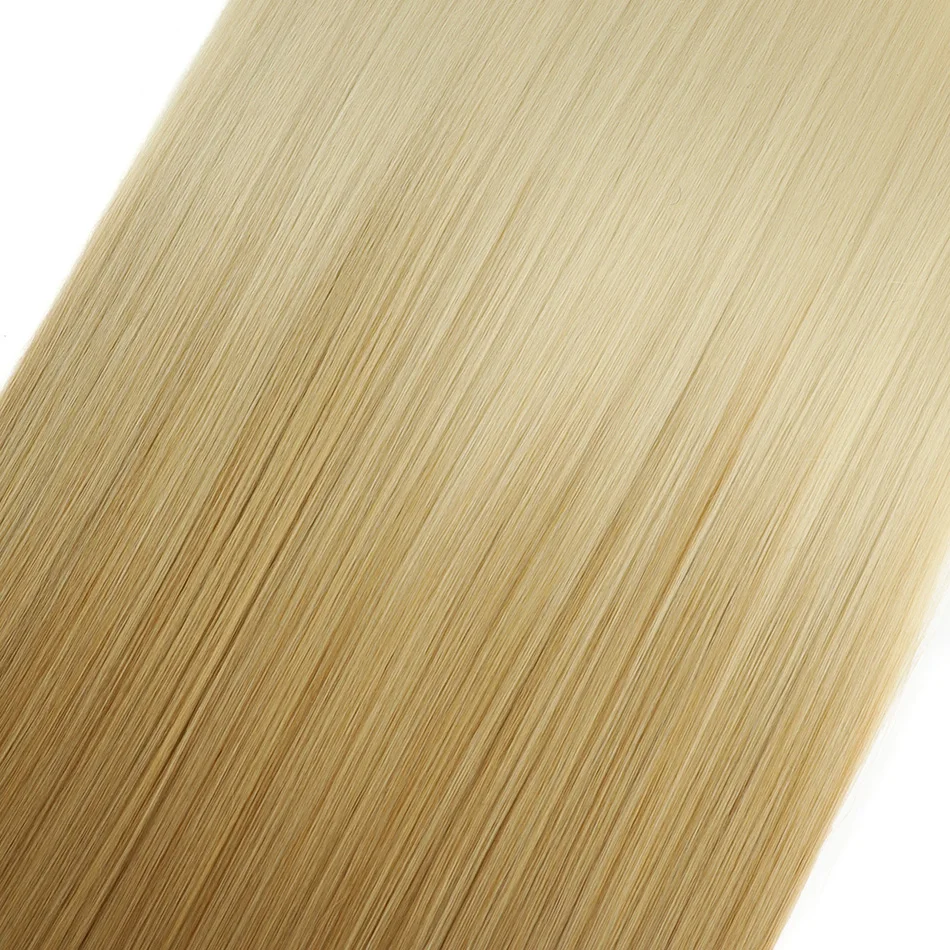 Synthetic Bone Straight Hair Bundles 9PCS/Set Super Long Hair Extensions Organic Fiber 300G Yaki Straight Weave Full to End