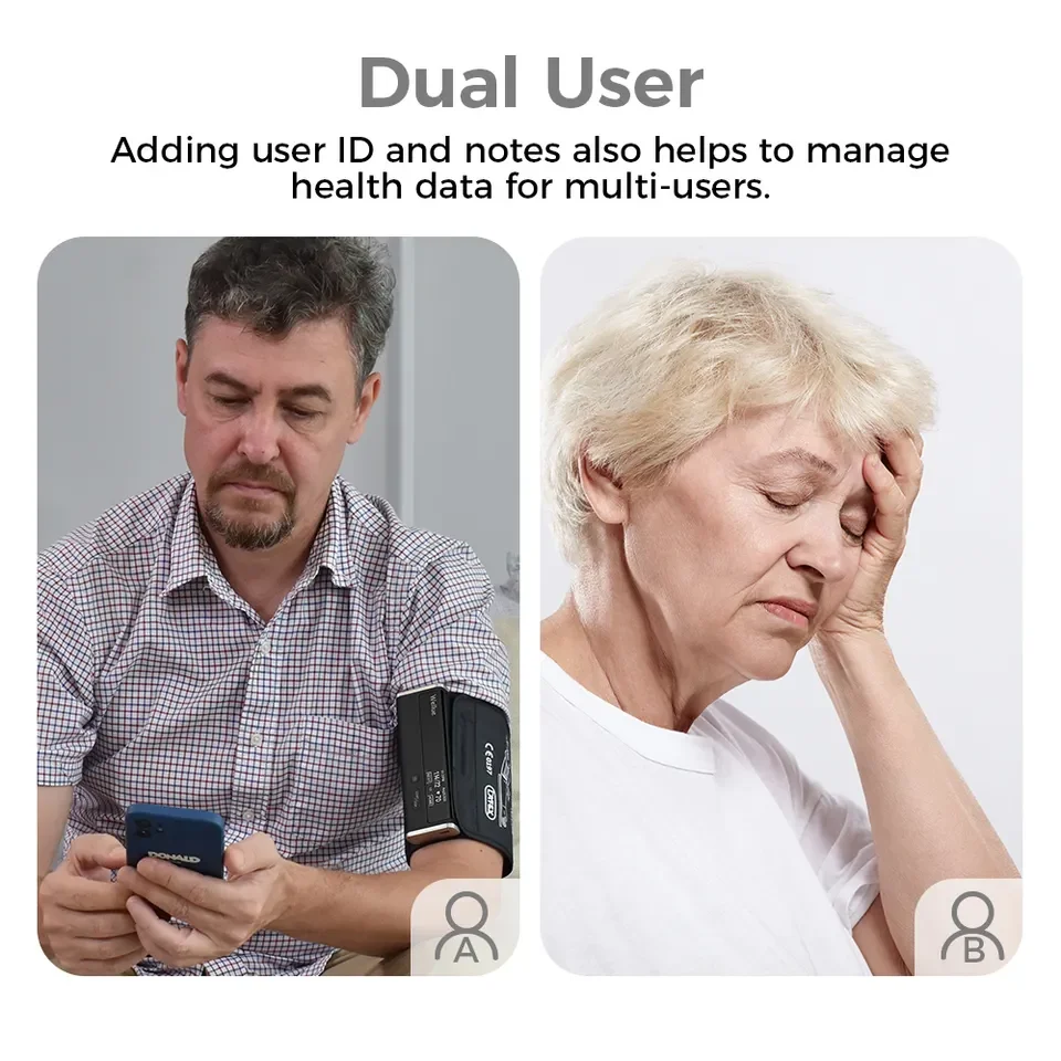 Wellue Bluetooth & WiFi BP Machine APP Wireless Upper Arm Blood Pressure Monitor ECG Sphygmomanometer Heart Rate Pulse