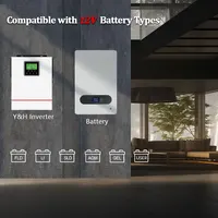 อินเวอร์เตอร์พลังงานแสงอาทิตย์แบบไฮบริด Y&H 1000W 12V 230V ระบบออฟกริด อินเวอร์เตอร์คลื่นไซน์บริสุทธิ์ 80A MPPT พร้อมเครื่องชาร์จพลังงานแสงอาทิตย์ รองรับแรงดันไฟฟ้า PV สูงสุด 150V 4