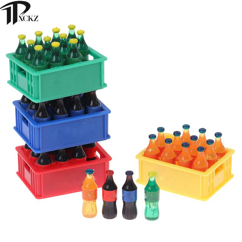 

Simulation Mini Food Toy Soda Tray Mini Doll House Beverage Simulation Supermarket Mini Drink Bottle Wine Drink Accessories