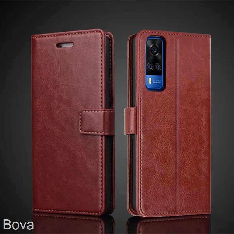 케이스 Vivo Y31 2021 카드 홀더 커버 케이스 Vivo Y31 2021 Pu 가죽 플립 커버 레트로 지갑 전화 가방 장착 케이스 비즈니스