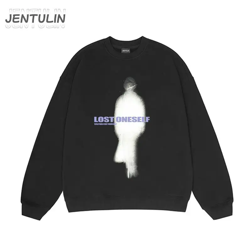 

Punk Streetwear Men's Hoodie Sweatshirts Cotton Art Illusion Shadow Print Hip Hop Graphic Winter Pullover Oversized Top Wear Y2K