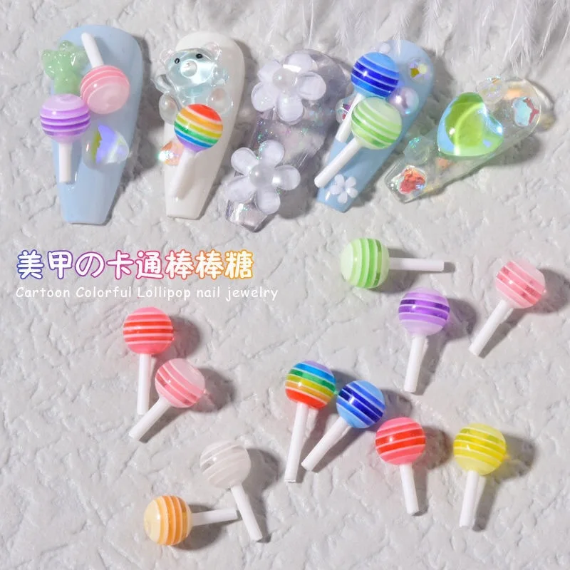 50 Stück Miniatur-Lutscher/ 1:12 Kawaii-Anhänger für Nägel, Bastelarbeiten, Schmuck/ Niedliche 3D-Anhänger, Schmuck, 3D-Lutscher-Anhänger – Detail 1